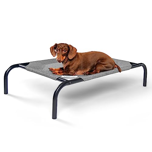 COOLAROO The Original Cooling Elevated Dog Bed, Indoor and Outdoor, Small, Grey