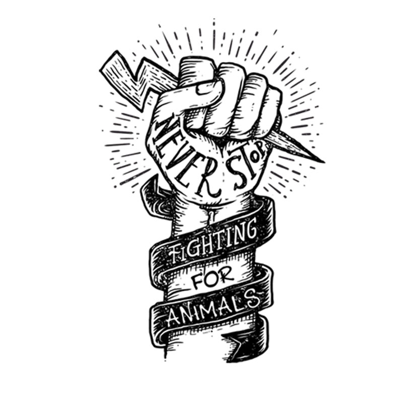 Never Stop Fighting For Animals Design