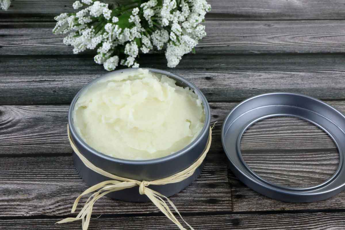 homemade dog nose butter in tin