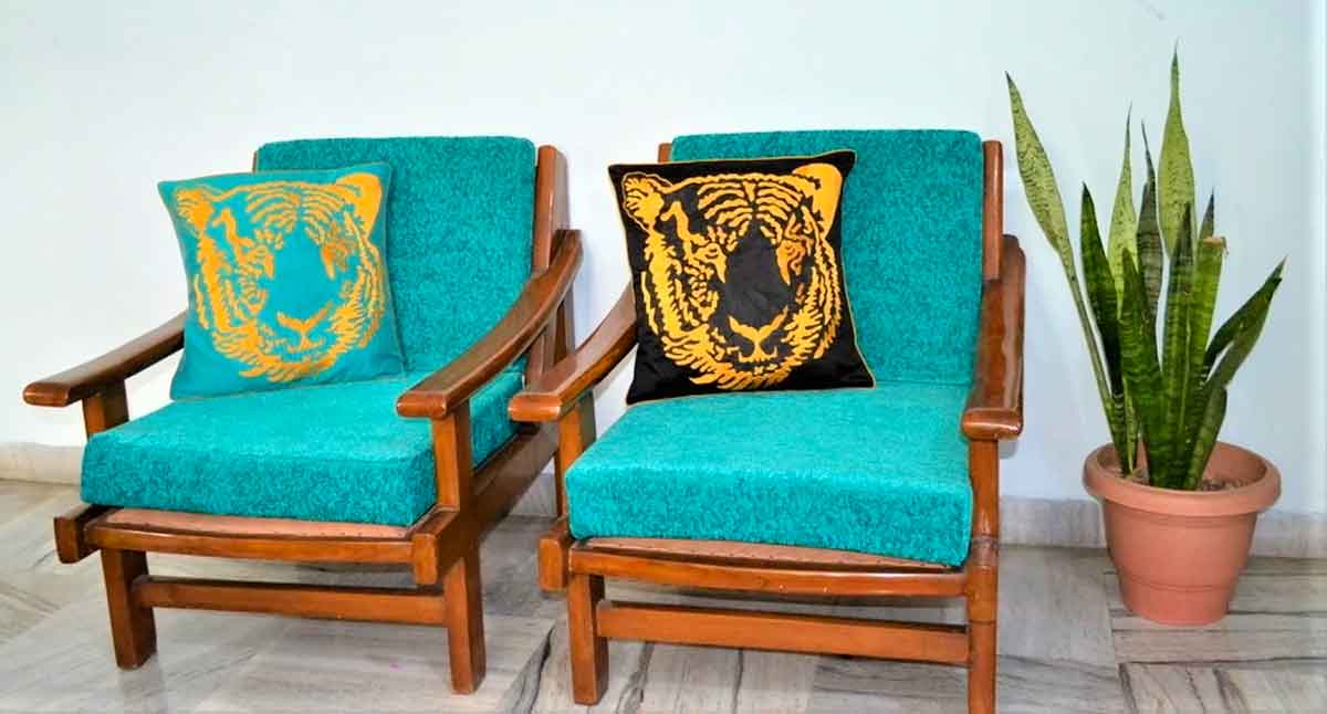 tiger pillows from Seva Stray
